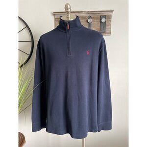 POLO BY RALPH LAUREN Men’s Blue Mock Neck Zip Pullover Sweatshirt Size XL